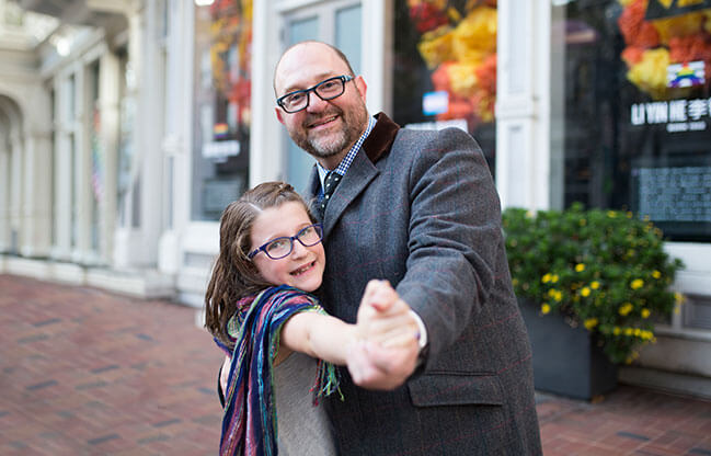 Attorney Elliot Silver with daughter
