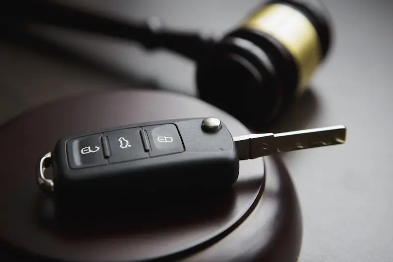Car keys and a gavel lay side by side, symbolizing the role of other forms of evidence in DUI cases.